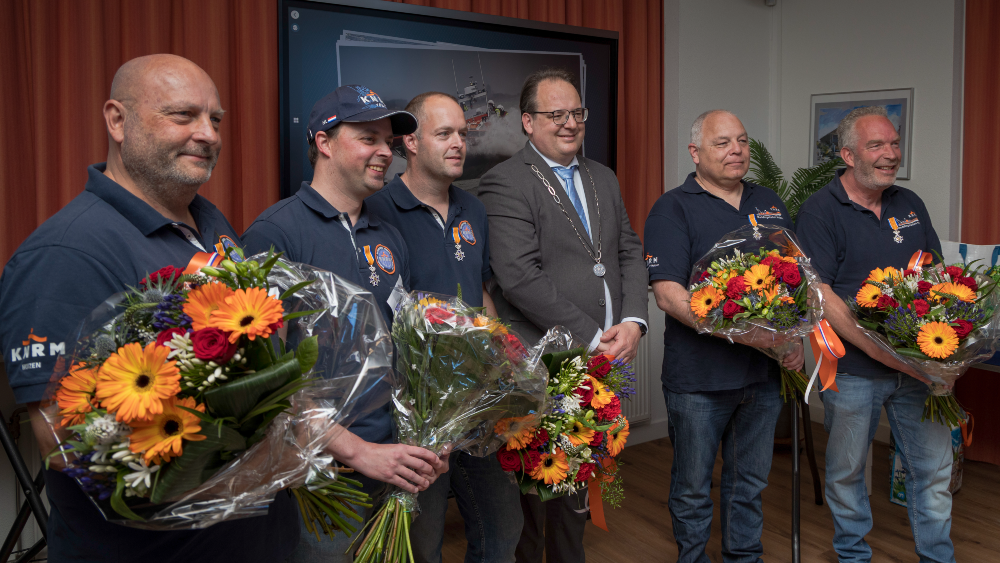 Alle vrijwilligers nog een op een rij. vlnr: Rinke Muilwijk, Mark van den Brink, Erwin van den Brink, Maurits Bast & Erwin Potman