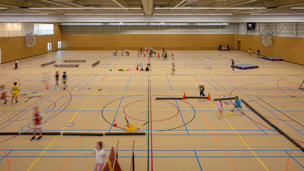 De gymzaal.