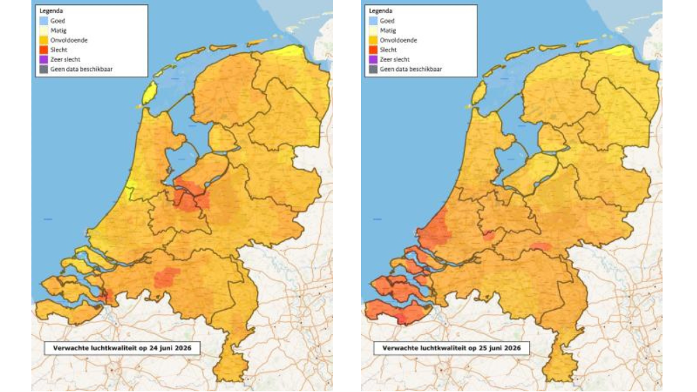 De luchtkwaliteit woensdag en donderdag