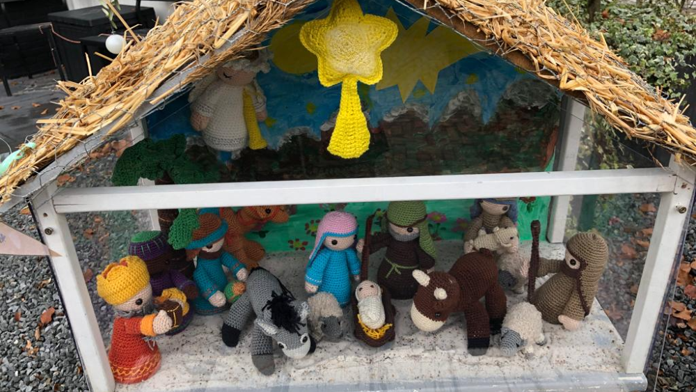 Een van de kerststallen op de route.