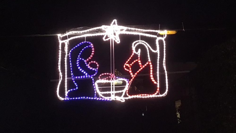 Een van de kerststallen op de route.