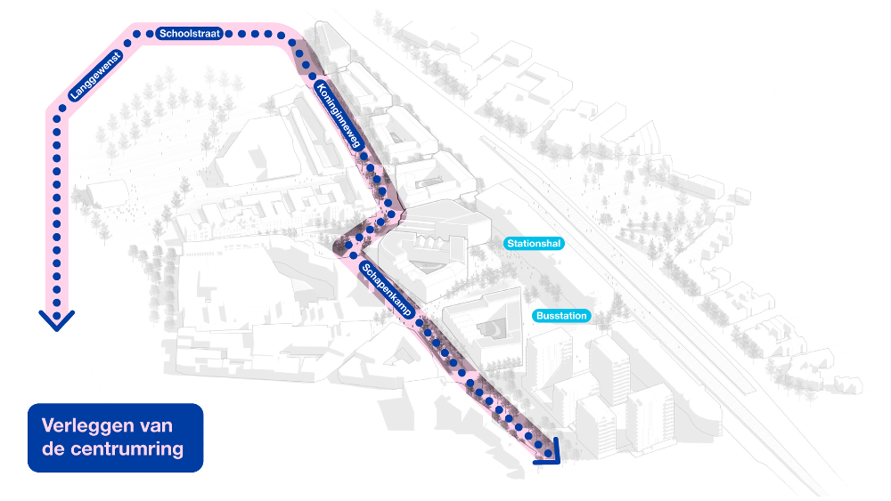 Verleggen van de centrumring Hilversum
