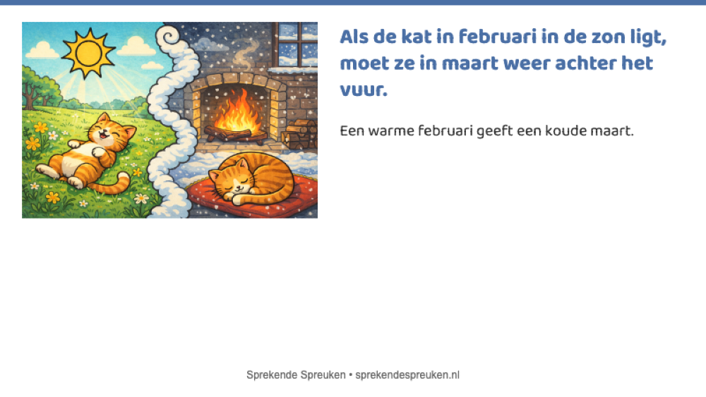 Kat in maart achter vuur