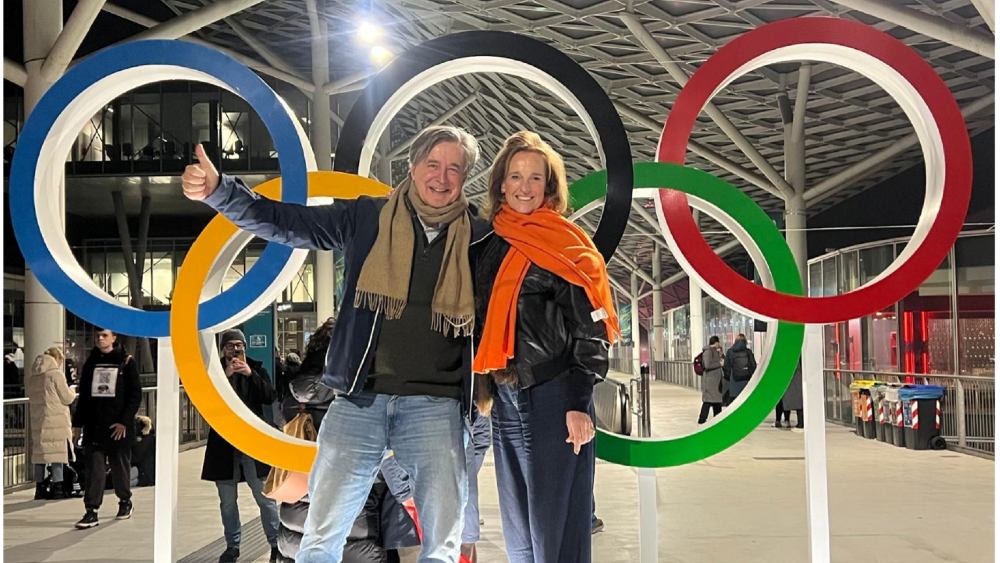 Quirine Molhuysen en partner Reinier Hietink voor de Olympische Ringen in Milaan.